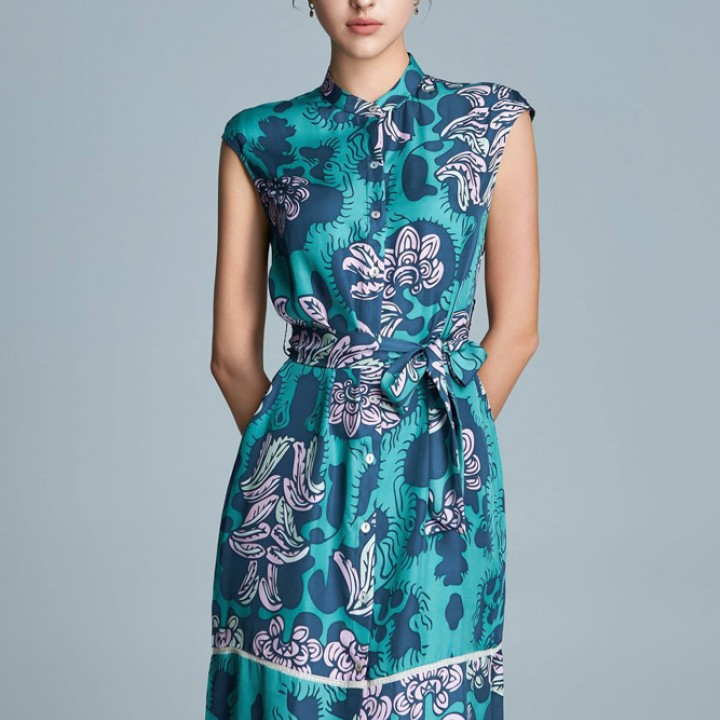 Rosalyne dress with blue/ pink Youth garden